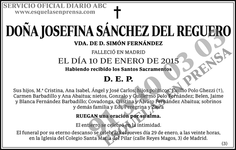 Josefina Sánchez del Reguero